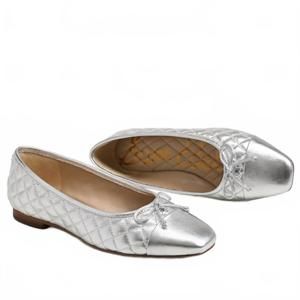 NEW SAM EDELMAN women marilyn ballet flat in silver